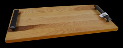 Hickory Hand Made, Hard Wood Serving or Lap Tray with Cast Metal Handles 12"X23.5" - image1